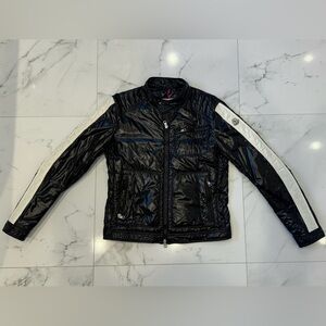 Men’s Moncler Black Down Jacket w/ White Stripe | Full Zip | Size 3 | Authentic